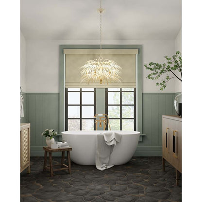 Currey and Company Calliope 5 Light 32" Wide Wrought Iron Abstract Chandelier