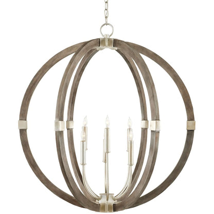 Currey and Company Bastian 6 Light 31" Wide Candle Style Chandelier