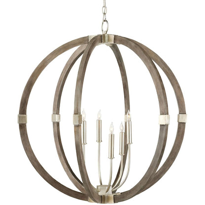 Currey and Company Bastian 6 Light 31" Wide Candle Style Chandelier