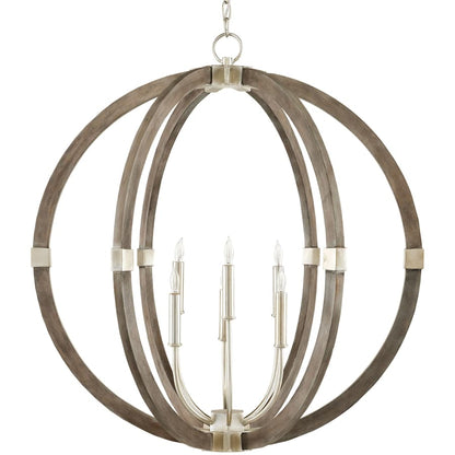 Currey and Company Bastian 6 Light 31" Wide Candle Style Chandelier