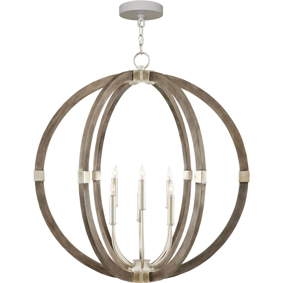 Currey and Company Bastian 6 Light 31" Wide Candle Style Chandelier