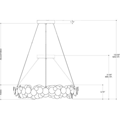 Currey and Company Lavengro 32" Wide LED Ring Chandelier