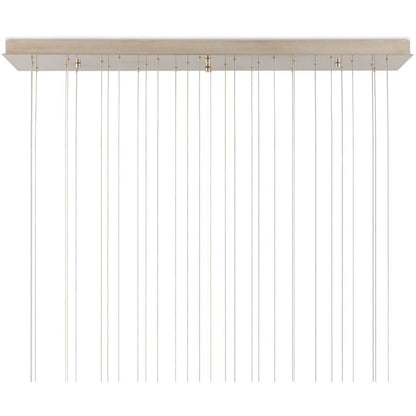 Currey and Company Beehive 30 Light 54" Wide Wood Linear Pendant
