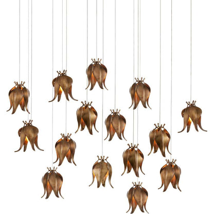 Currey and Company Iota 15 Light 48" Wide Linear Pendant
