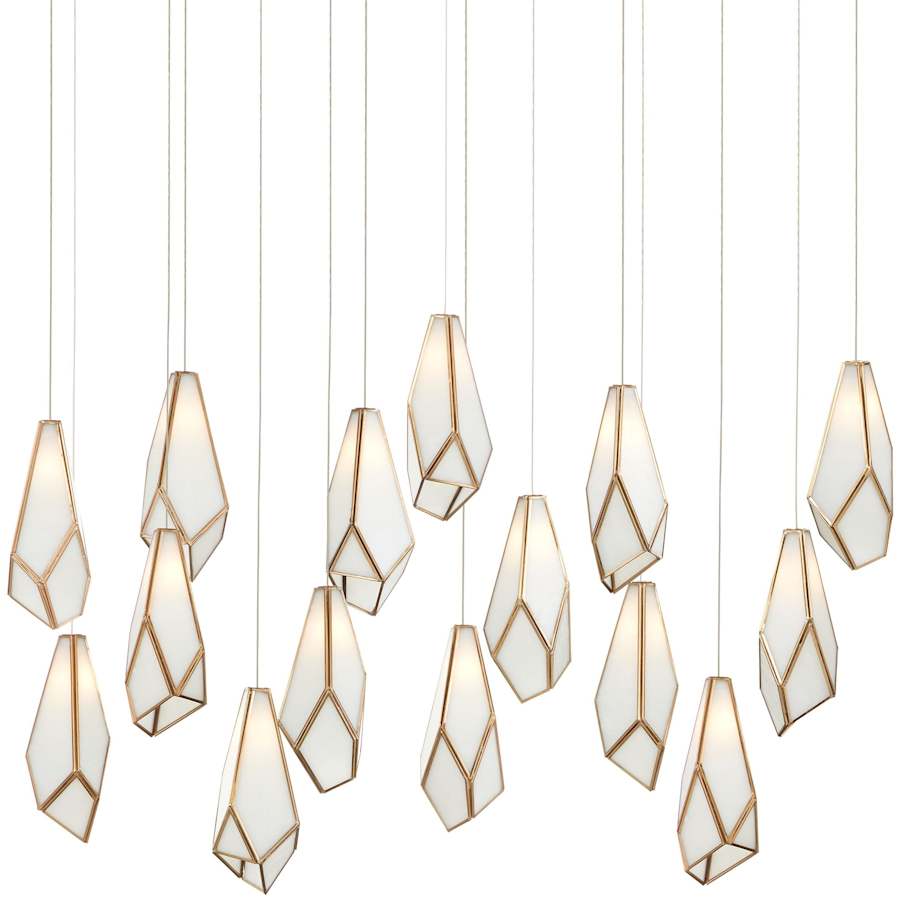 Currey and Company Glace 15 Light 48" Wide Linear Pendant