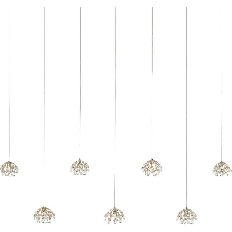 Currey and Company Crystal Bud 7 Light 58" Wide Linear Pendant