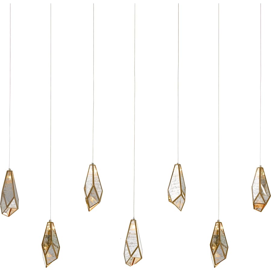Currey and Company Glace 7 Light 58" Wide Linear Pendant