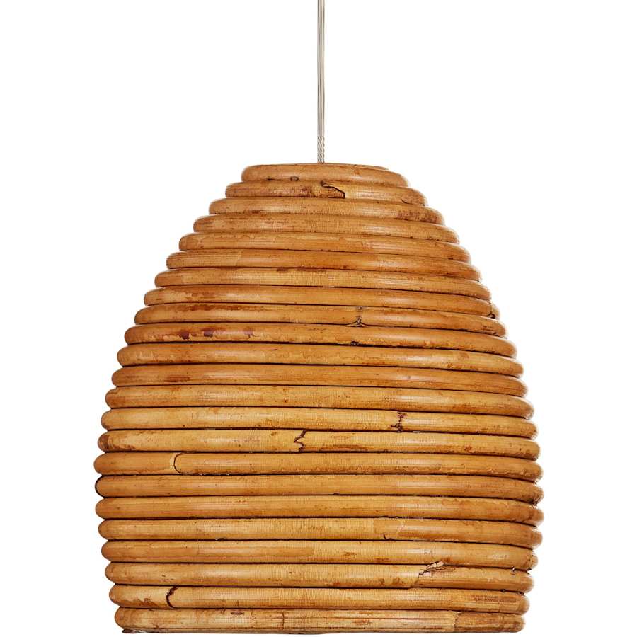Currey and Company Beehive 7 Light 57" Wide Wood Linear Pendant