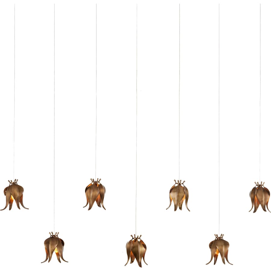 Currey and Company Iota 7 Light 57" Wide Linear Pendant