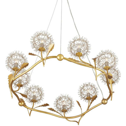 Currey and Company Dandelion 9 Light 39" Wide Ring Chandelier