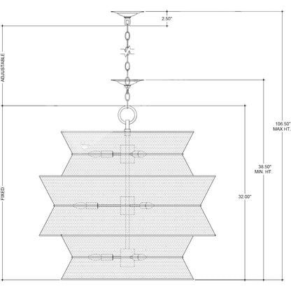 Currey and Company Phebe 9 Light 32" Wide Waterfall Chandelier