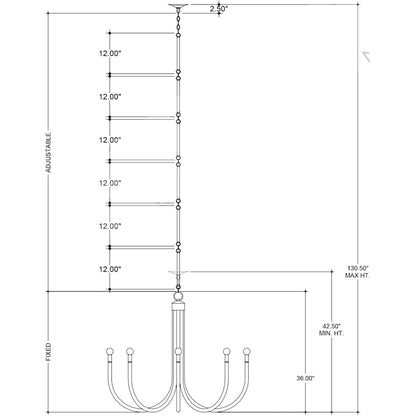 Currey and Company 8 Light 43" Wide Candle Style Chandelier