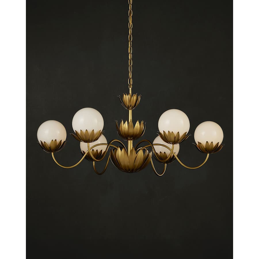 Currey and Company Mirasole 6 Light 37" Wide Chandelier