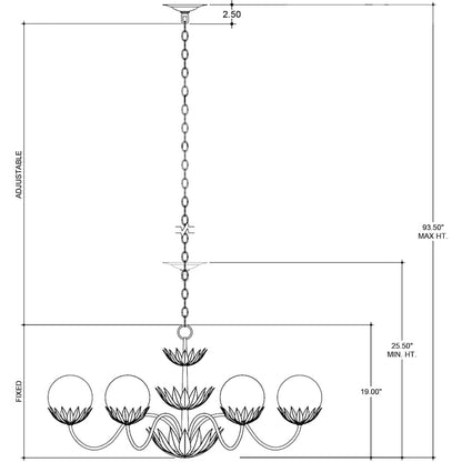 Currey and Company Mirasole 6 Light 37" Wide Chandelier