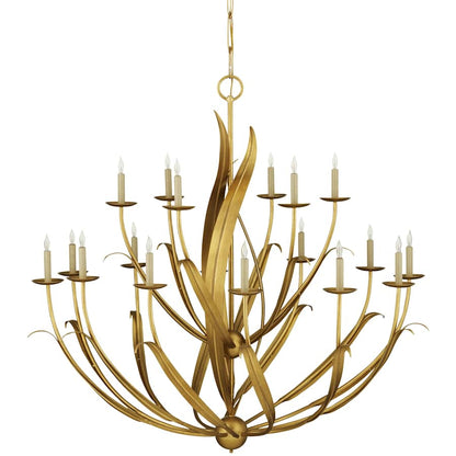 Currey and Company Menefee 18 Light 50" Wide Taper Candle Style Chandelier