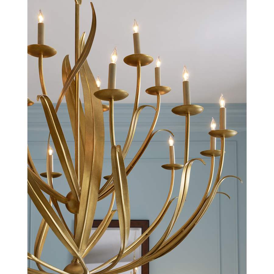 Currey and Company Menefee 18 Light 50" Wide Taper Candle Style Chandelier