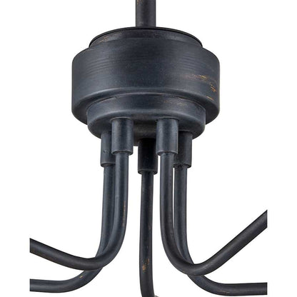 Currey and Company Serpa 5 Light 81" Wide Wrought Iron Chandelier