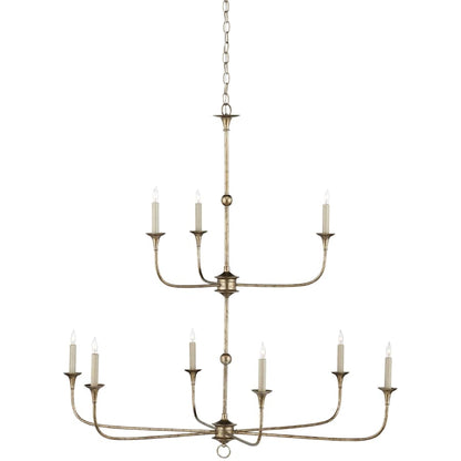 Currey and Company Nottaway 9 Light 44" Wide Wrought Iron Candle Style Chandelier