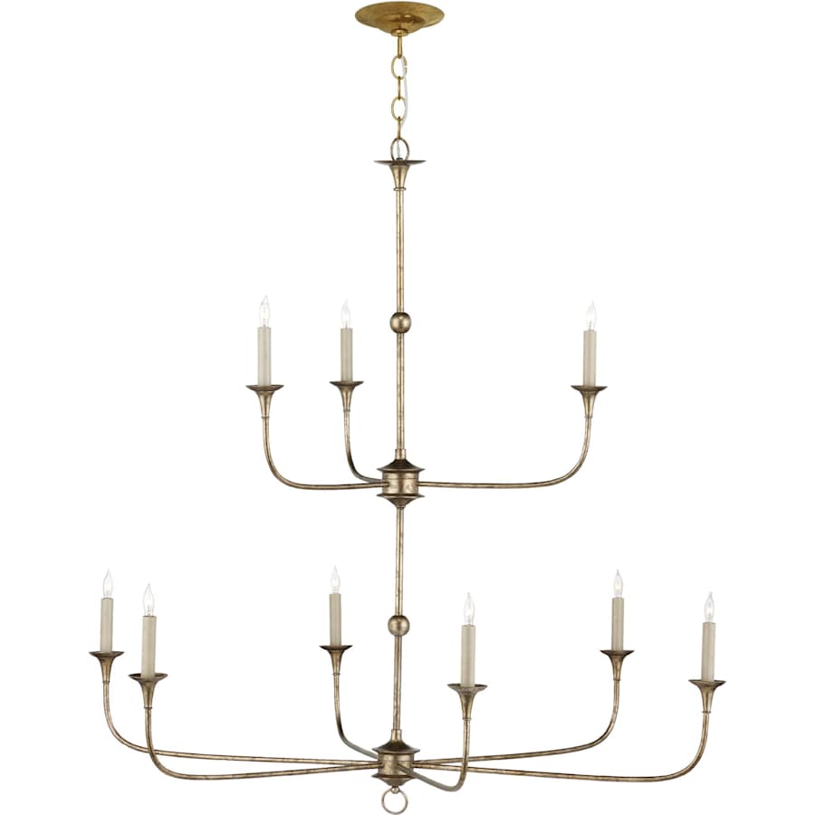 Currey and Company Nottaway 9 Light 44" Wide Wrought Iron Candle Style Chandelier