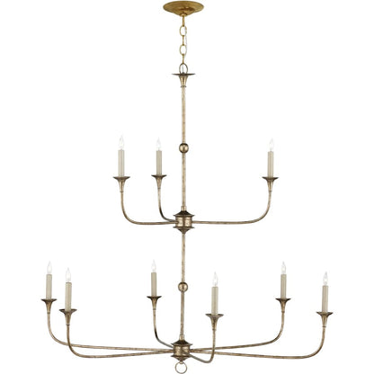 Currey and Company Nottaway 9 Light 44" Wide Wrought Iron Candle Style Chandelier