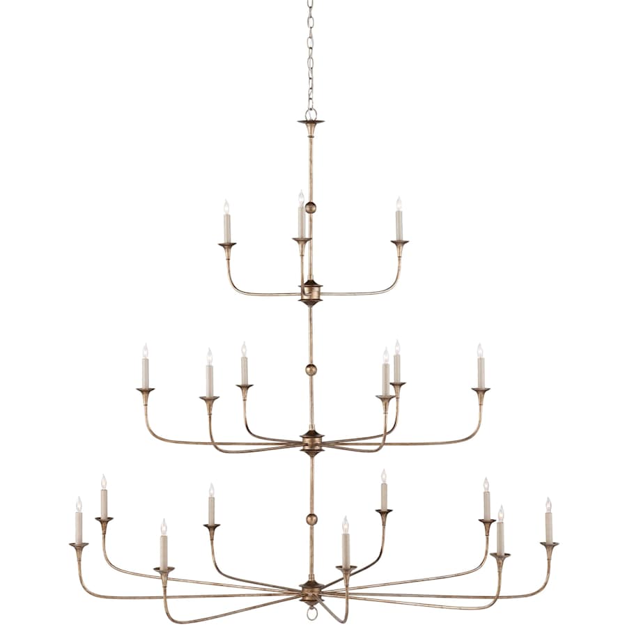 Currey and Company Nottaway 18 Light 60" Wide Wrought Iron Candle Style Chandelier