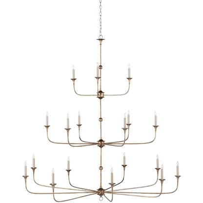Currey and Company Nottaway 18 Light 60" Wide Wrought Iron Candle Style Chandelier