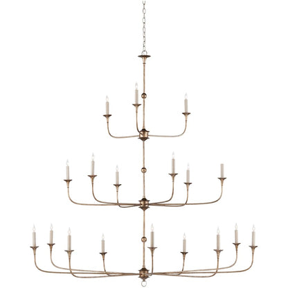 Currey and Company Nottaway 18 Light 60" Wide Wrought Iron Candle Style Chandelier
