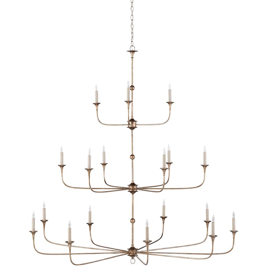 Currey and Company Nottaway 18 Light 60" Wide Wrought Iron Candle Style Chandelier