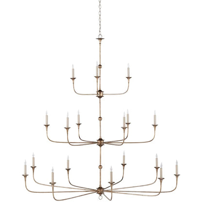 Currey and Company Nottaway 18 Light 60" Wide Wrought Iron Candle Style Chandelier