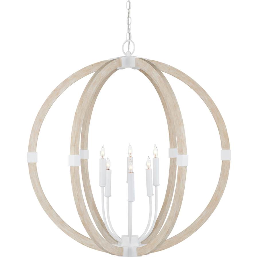 Currey and Company Bastian 6 Light 31" Wide Wrought Iron Candle Style Chandelier