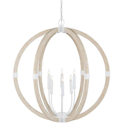 Currey and Company Bastian 6 Light 31" Wide Wrought Iron Candle Style Chandelier