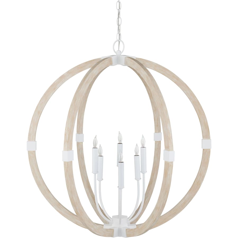 Currey and Company Bastian 6 Light 31" Wide Wrought Iron Candle Style Chandelier