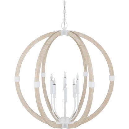 Currey and Company Bastian 6 Light 31" Wide Wrought Iron Candle Style Chandelier