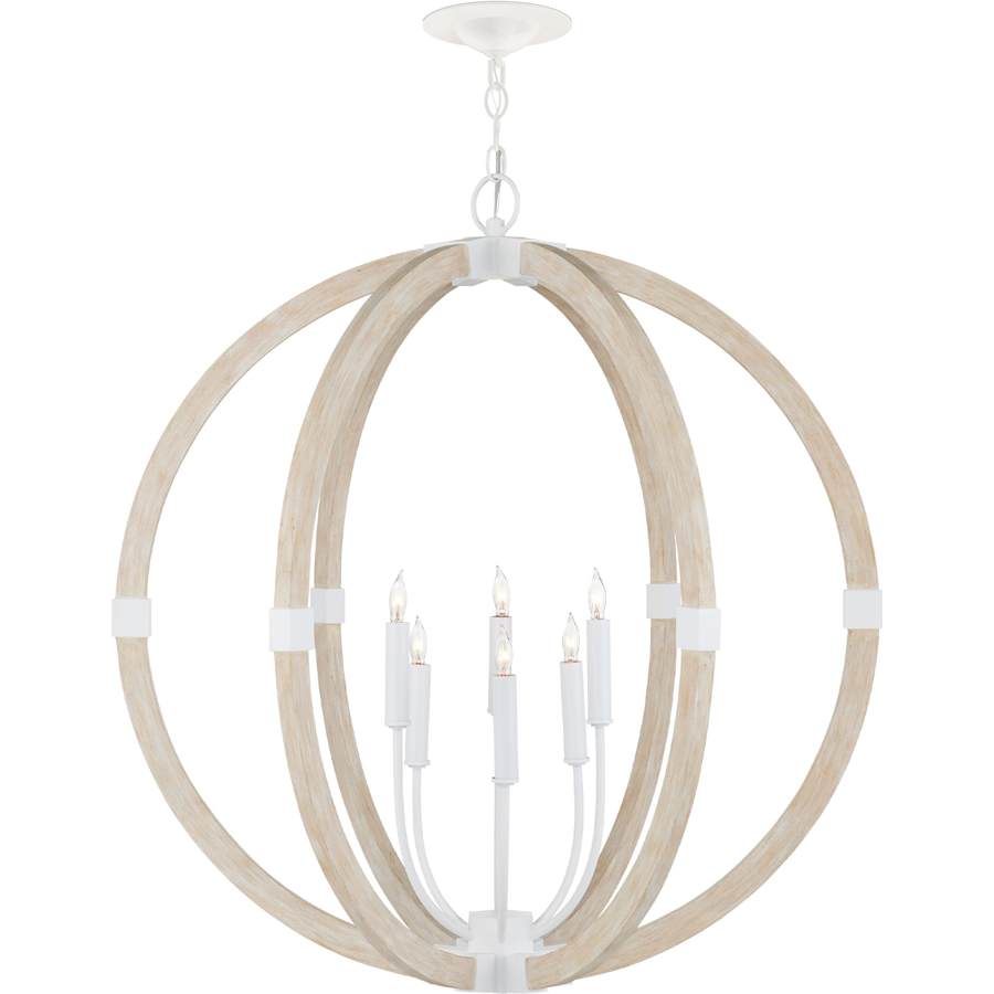 Currey and Company Bastian 6 Light 31" Wide Wrought Iron Candle Style Chandelier