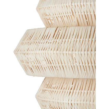 Currey and Company Antibes 9 Light 30" Wide Wrought Iron Abstract Chandelier with Woven Rattan Shade