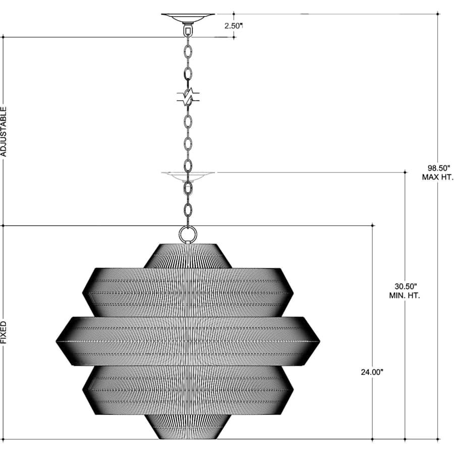 Currey and Company Antibes 9 Light 30" Wide Wrought Iron Abstract Chandelier with Woven Rattan Shade