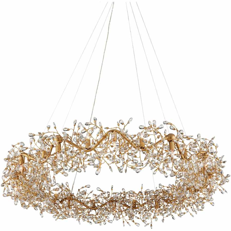 Currey and Company Crystal Bud 24 Light 58" Wide Crystal Ring Chandelier