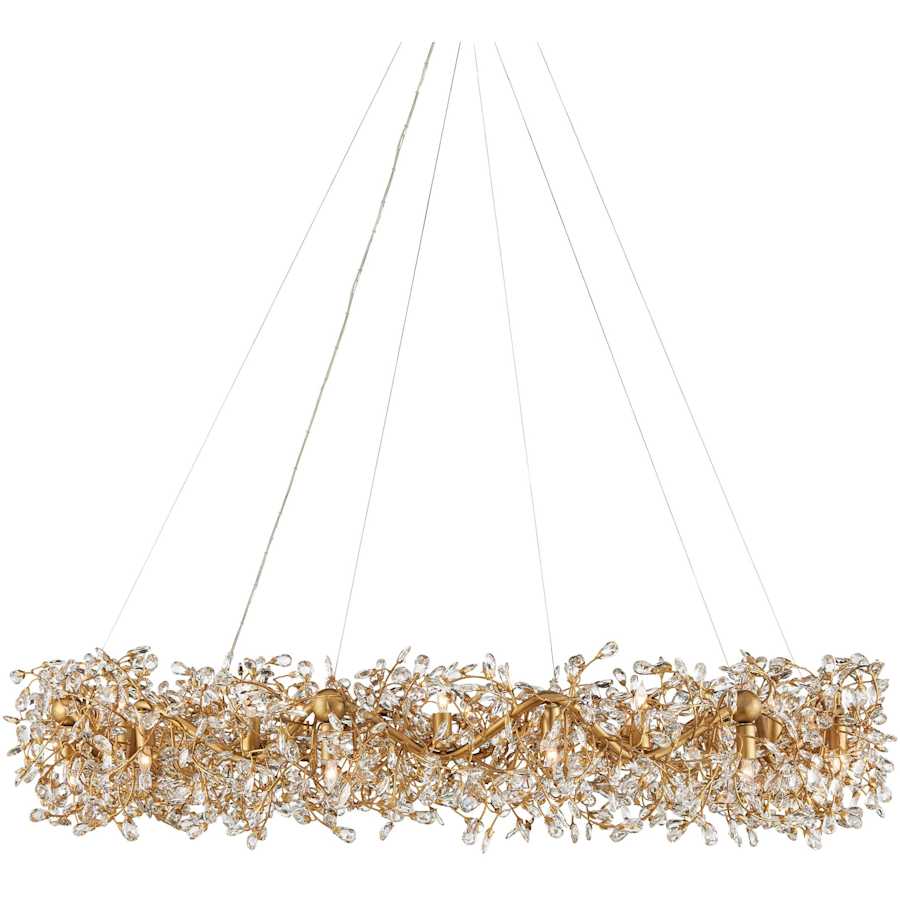 Currey and Company Crystal Bud 24 Light 58" Wide Crystal Ring Chandelier