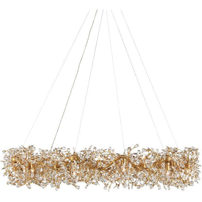 Currey and Company Crystal Bud 24 Light 58" Wide Crystal Ring Chandelier