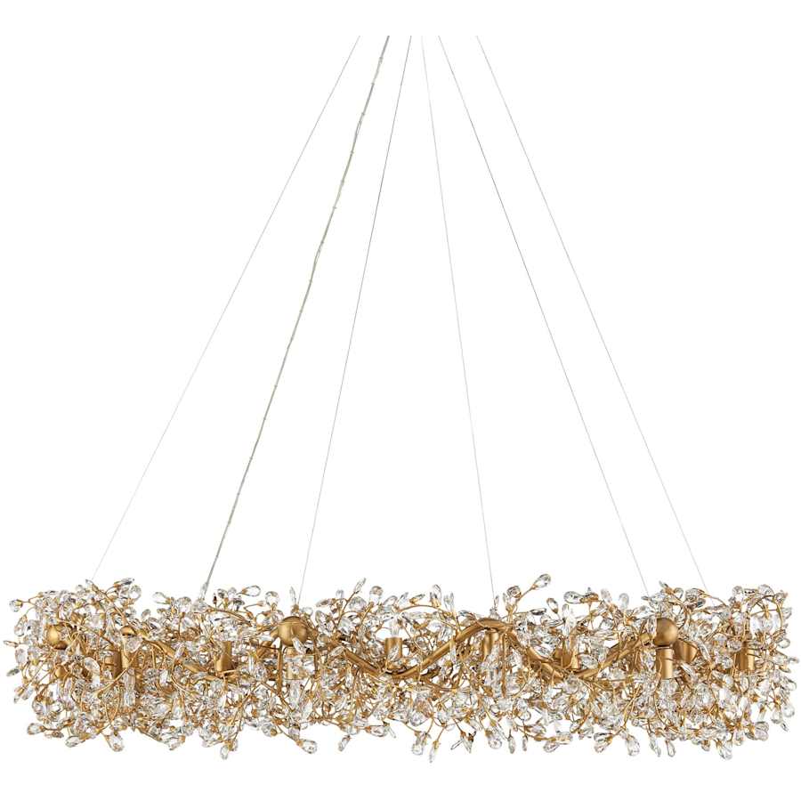 Currey and Company Crystal Bud 24 Light 58" Wide Crystal Ring Chandelier