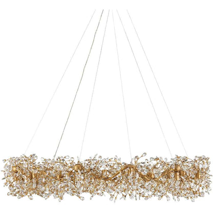 Currey and Company Crystal Bud 24 Light 58" Wide Crystal Ring Chandelier