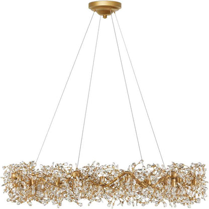 Currey and Company Crystal Bud 24 Light 58" Wide Crystal Ring Chandelier
