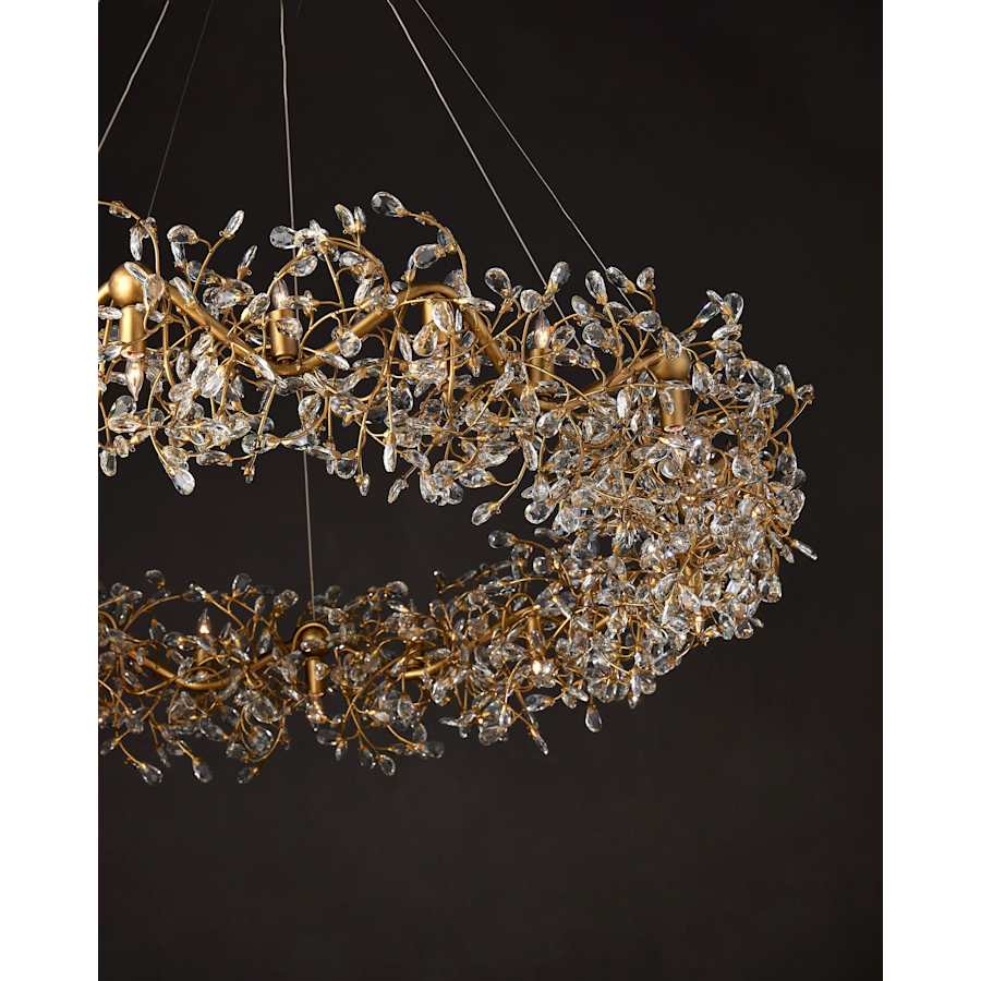 Currey and Company Crystal Bud 24 Light 58" Wide Crystal Ring Chandelier
