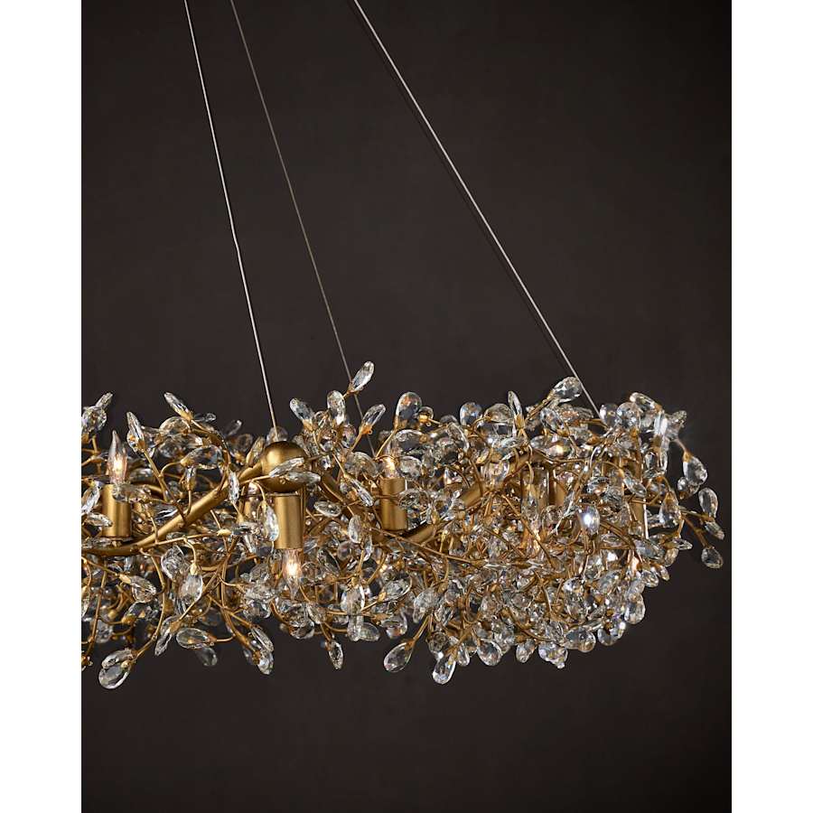 Currey and Company Crystal Bud 24 Light 58" Wide Crystal Ring Chandelier