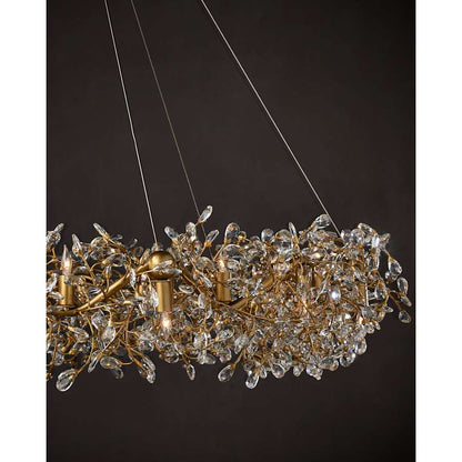Currey and Company Crystal Bud 24 Light 58" Wide Crystal Ring Chandelier
