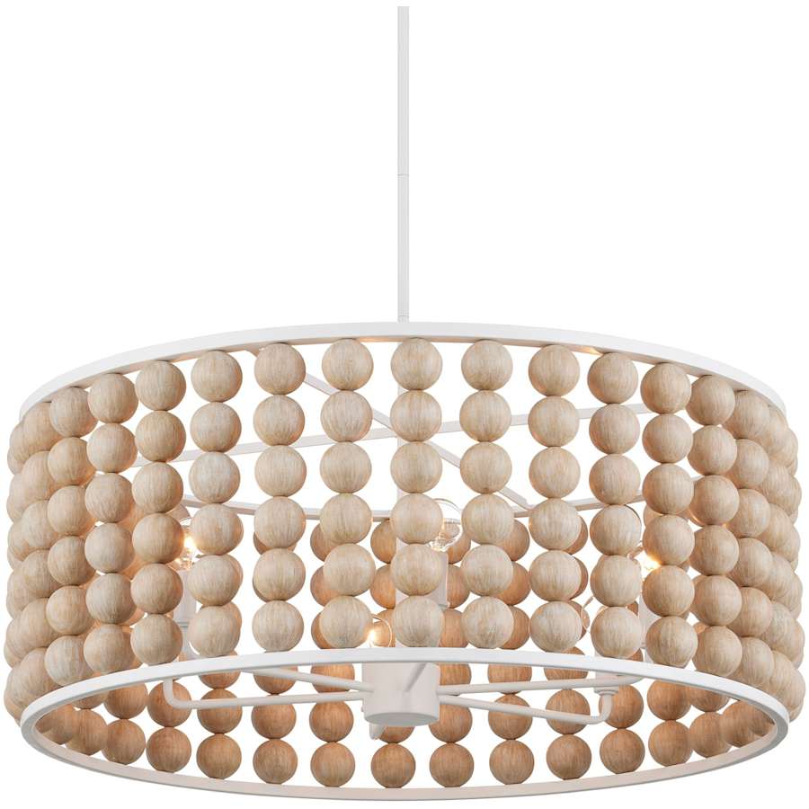 Currey and Company Holcroft 6 Light 32" Wide Beaded Drum Chandelier