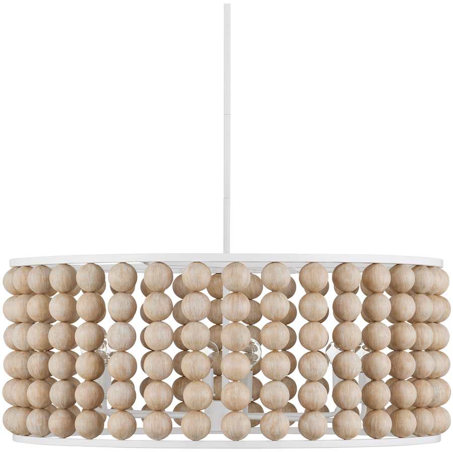 Currey and Company Holcroft 6 Light 32" Wide Beaded Drum Chandelier