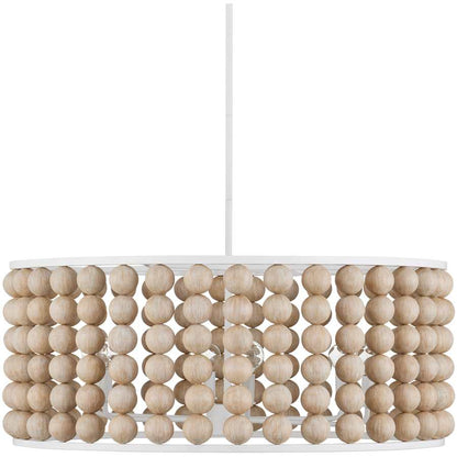 Currey and Company Holcroft 6 Light 32" Wide Beaded Drum Chandelier