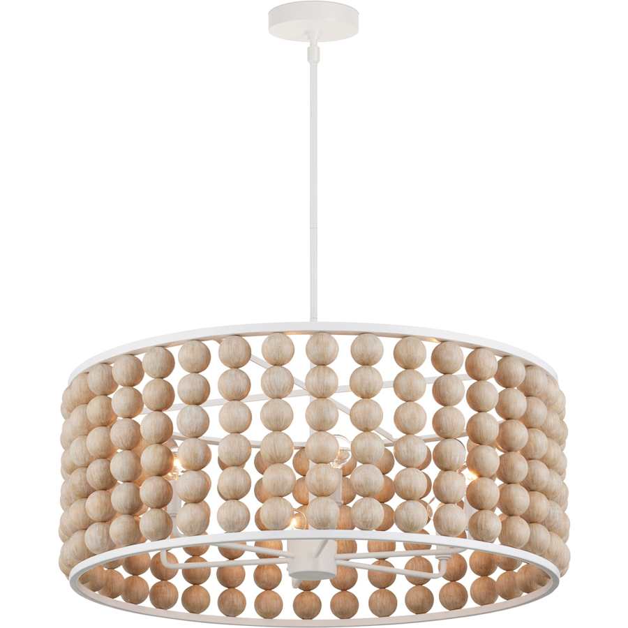 Currey and Company Holcroft 6 Light 32" Wide Beaded Drum Chandelier