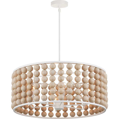 Currey and Company Holcroft 6 Light 32" Wide Beaded Drum Chandelier